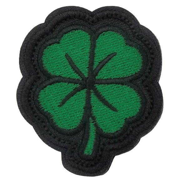 Clover Tactical Hook Loop Patch - Embroidered Emblem Badge for Backpack, Army Gear, Hat