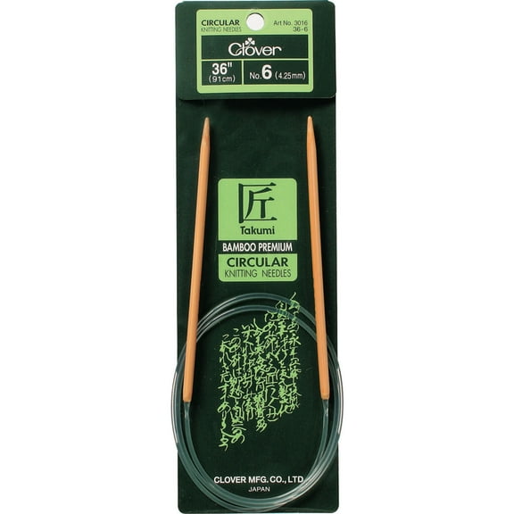 Clover Takumi Bamboo Circular Knitting Needle, 6