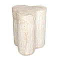thumbnail image 1 of Clover Travertine Stone Finish Italian Design MgO Side Accent Table, 1 of 11