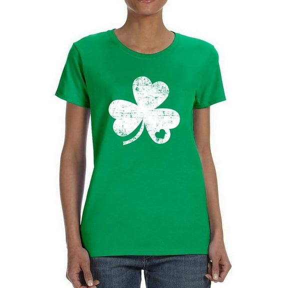 Clover With Heart T-Shirt Women -Smartprints Designs, Female 3X-Large