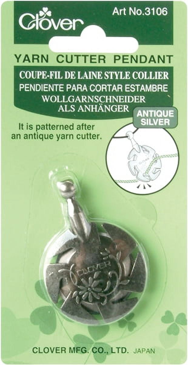 Clover Yarn Cutter Pendant Antique, Silver (3106) 