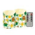 thumbnail image 1 of Clover and Beer Pattern Flameless Candles 2 PCS with Remote Realistic Moving Flame LED Tapered Pillar Set for Home Decor, 1 of 7