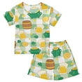 thumbnail image 1 of Clover and Beer Pattern Summer Pajama Set Soft Cotton Short Sleeve Sleepwear 2PCS Pajama Sets Breathable Lounge Set Size 5Y, 1 of 7