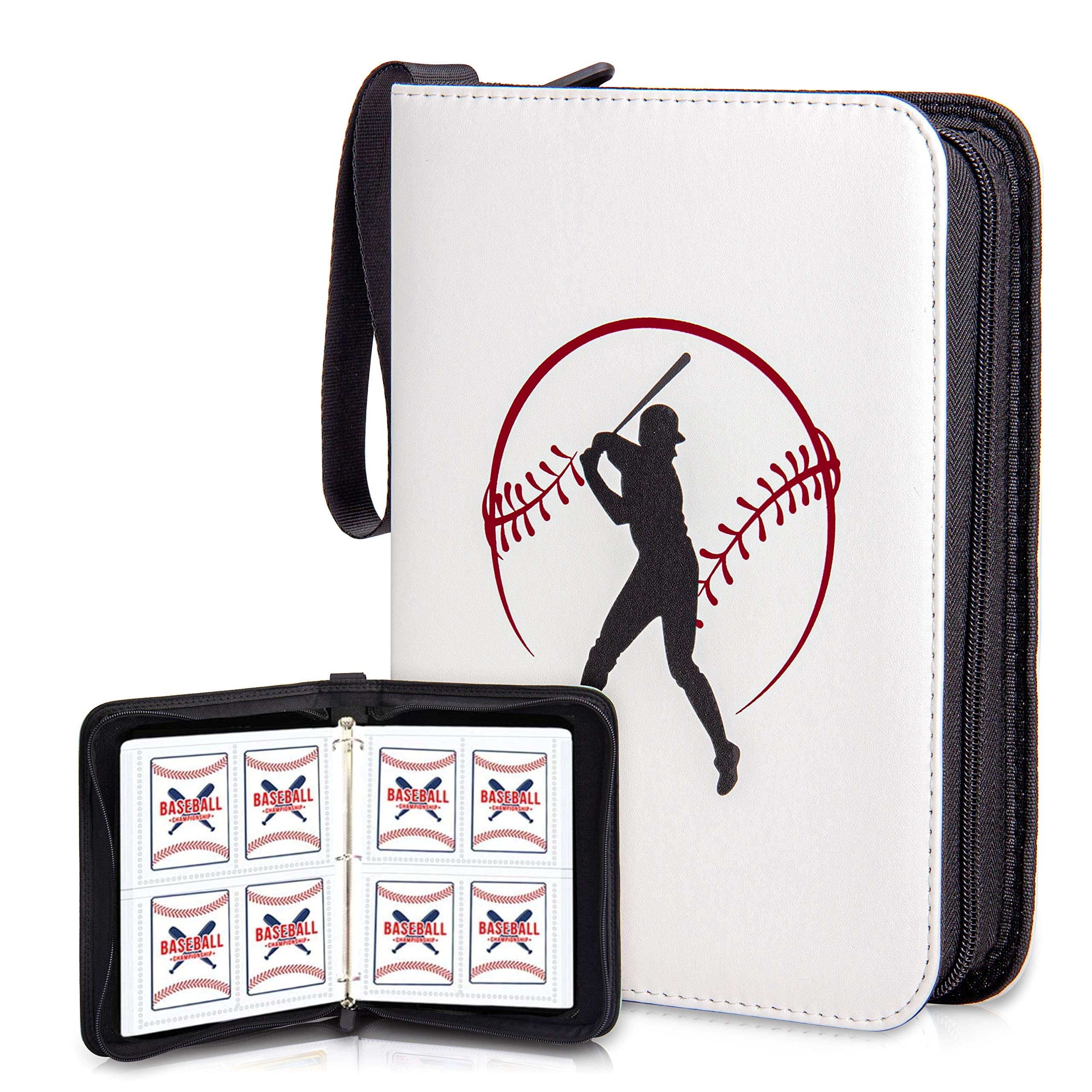 CloverCat 4 Pocket Baseball Trading Card Binders, 50 Pages Portable