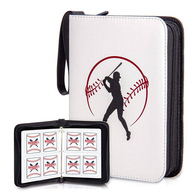 CloverCat 4 Pocket Baseball Trading Card Binders, 50 Pages Portable