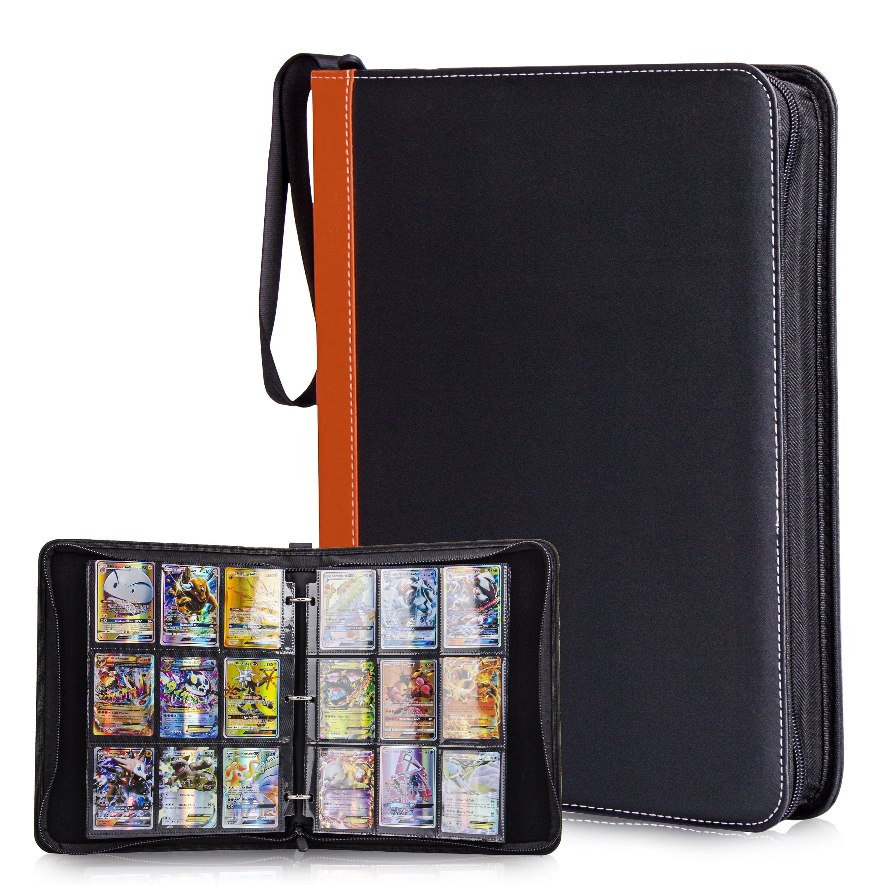 CloverCat 9 Pocket Waterproof Trading Card Binders, 40 Pages, Up to 720 Cards, 3 Rings , Orange CloverCat 9 Pocket Waterproof Trading Card Binders, 40 Pages, Up to 720 Cards, 3 Rings , Orange