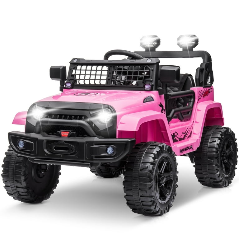 Clovercat 12v 7 Hours Powered Kids Ride on Toys Truck Car with Parent Remote Control Bluetooth Music Spring Suspension Led Lights Pink Shop Black Friday Deals for 2024 Walmart