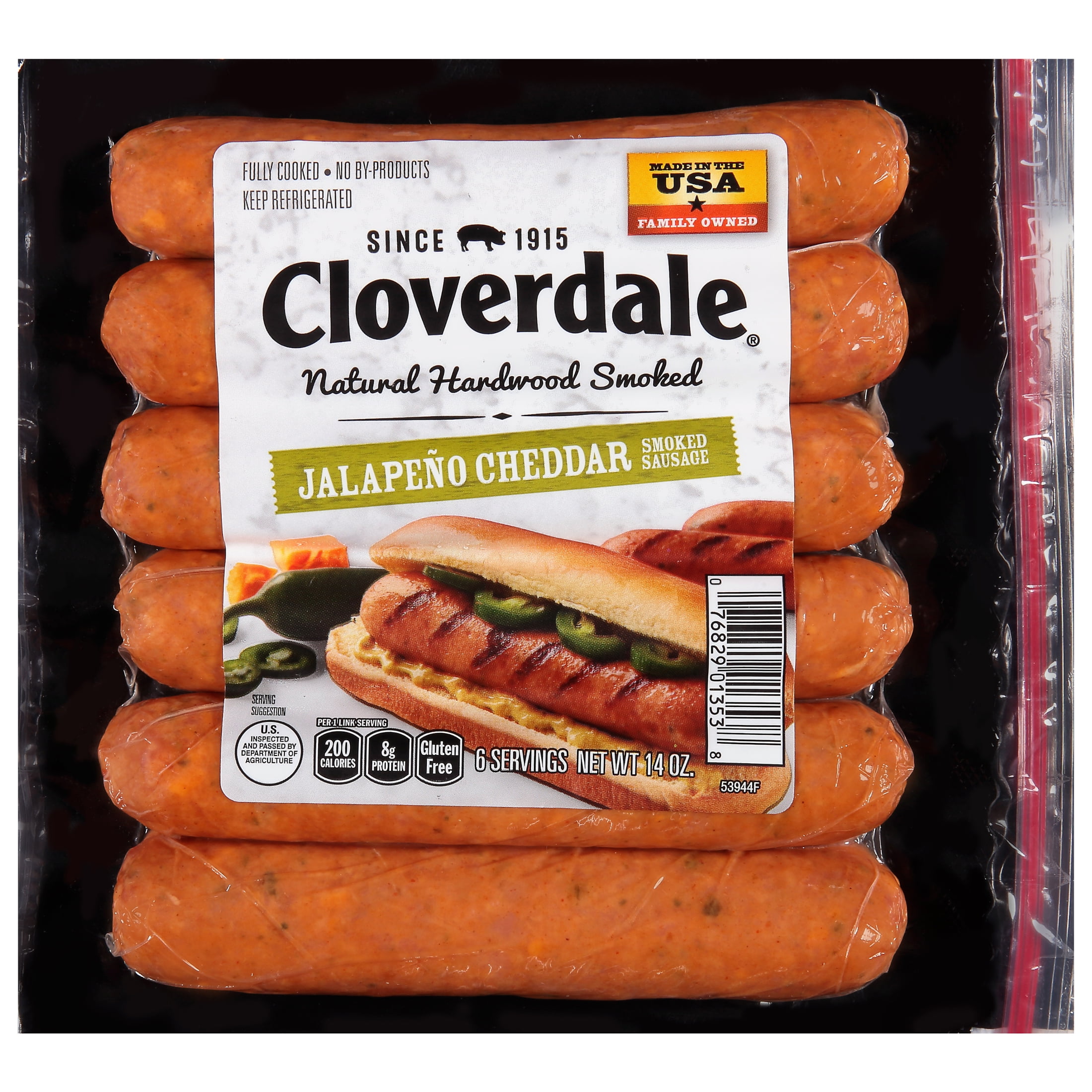 Cloverdale Foods Jalapeno & Cheddar Smoked Sausage, 14 Ounces
