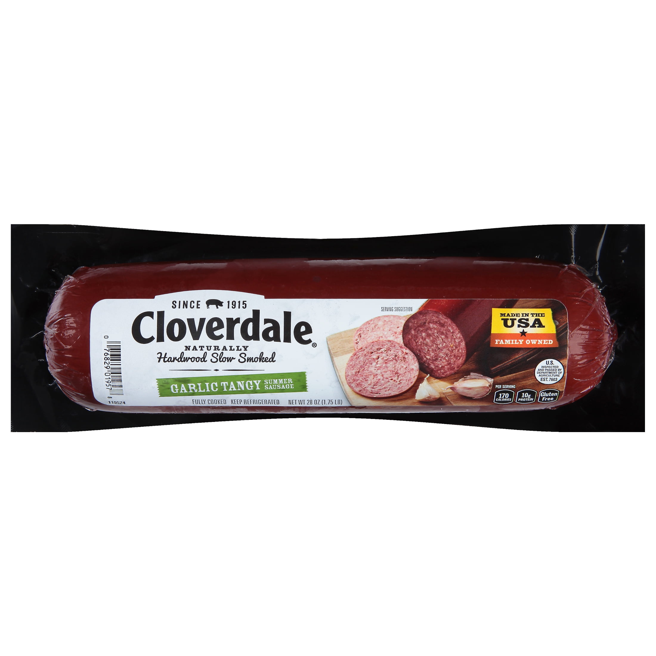 Cloverdale Foods Tangy Garlic Summer Sausage, 28 Ounces