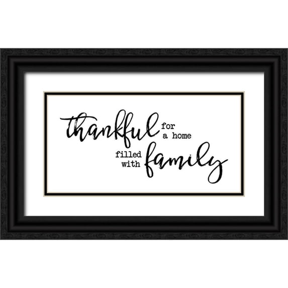 Cloverfield And Co. 14x9 Black Ornate Wood Framed with Double Matting Museum Art Print Titled - Thankful For…