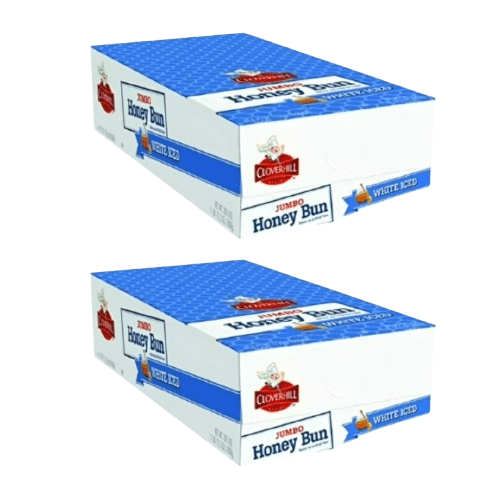 Cloverhill Bakery Jumbo Honey Bun, White Iced, 24 oz (2-Pack, 6 Buns Each)