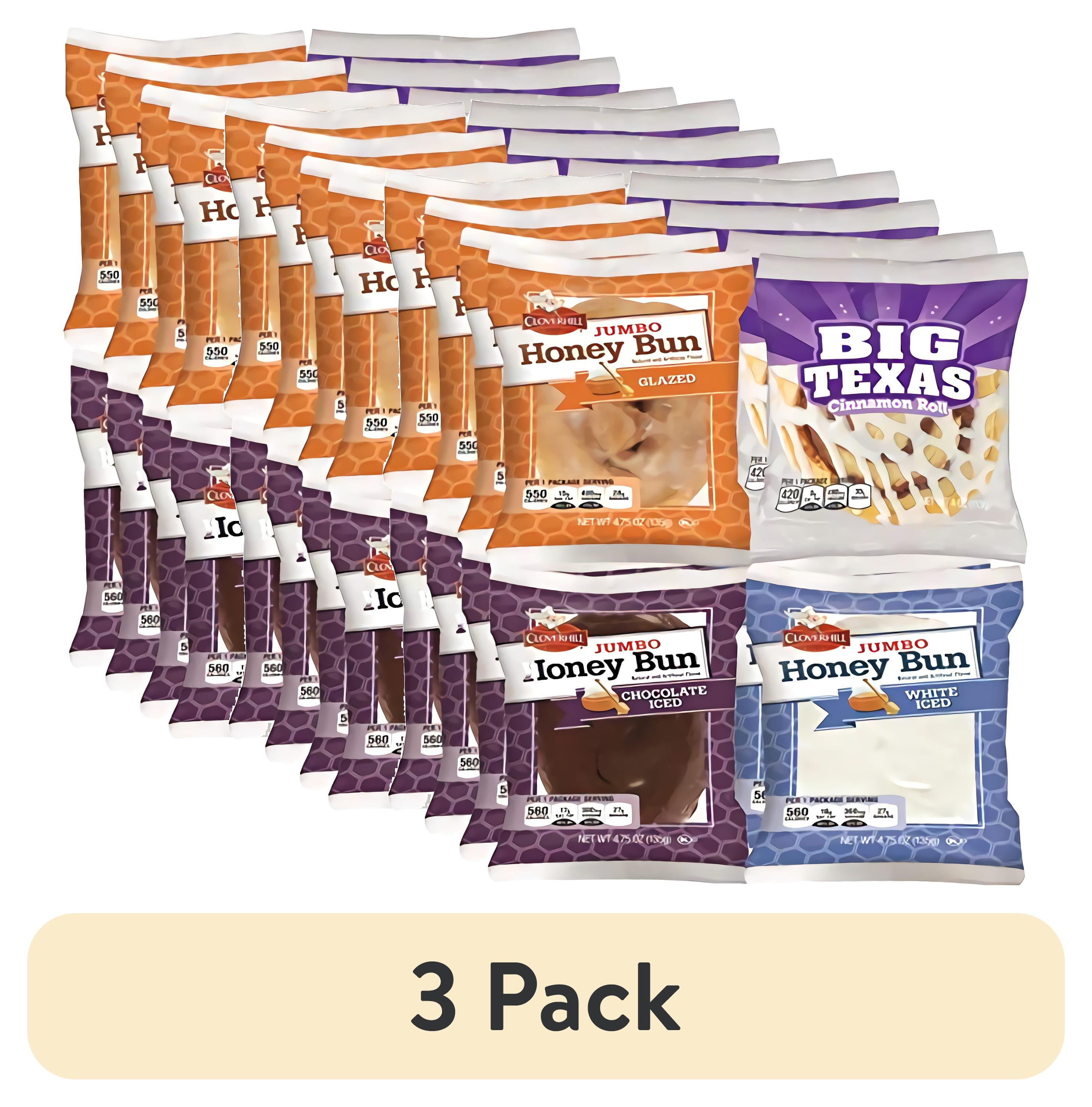 (3 pack) Cloverhill Bakery Ultimate Honey Bun Variety Pack Big Texas, Chocolate, Iced and