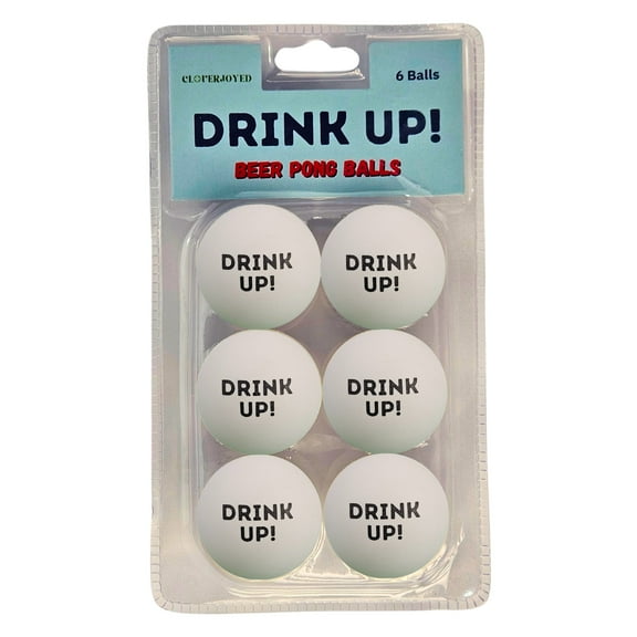 Cloverjoyed Drink Up! Durable Beer Ping Pong Balls, 6 Count