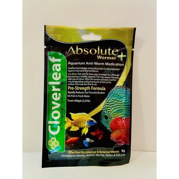 Cloverleaf Absolute Wormer- 5g - Freshwater- Saltwater- - Treats 500 Gallons