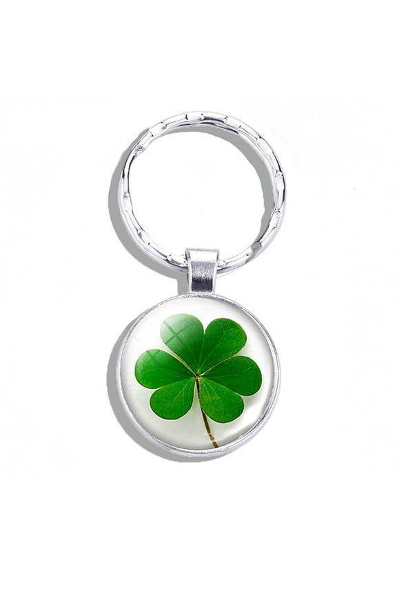Four Clovers Keychain Crystal Glass Cloverleaf Key Pendant for Purse Handbag Bag Decoration Accessories