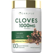 Cloves Supplement | 1000mg | 100 Capsules | Non-GMO, Gluten Free | by Carlyle