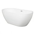 thumbnail image 1 of Clovis 60x28.74" High Gloss Modern Acrylic Plastic Freestanding Bathtub in White, 1 of 7