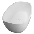 thumbnail image 1 of Clovis 65x29.5" Solid Surface Modern Resin Freestanding Bathtub in White, 1 of 7