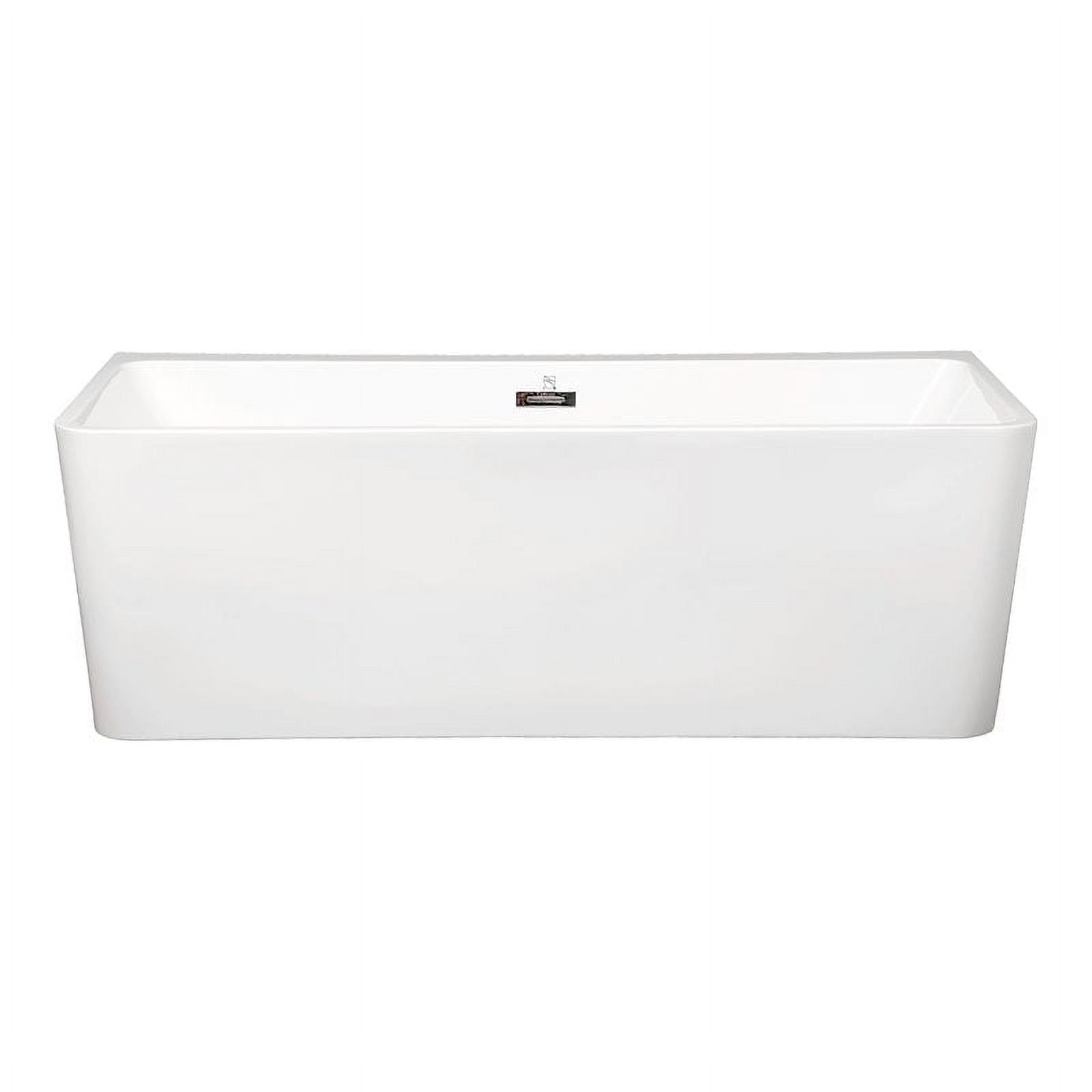 Clovis 67" White Acrylic Freestanding Alcove Bathtub
