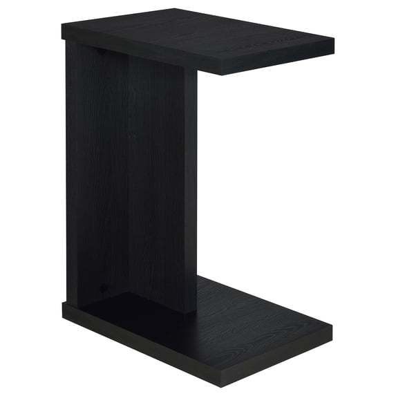 Clower Engineered Wood C-Shaped Sofa Side Table Black