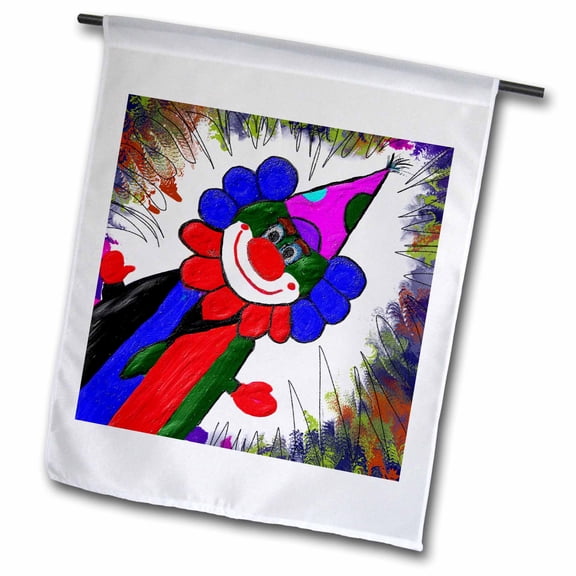 3dRose, Clown, 12 x 18 inch Garden Flag
