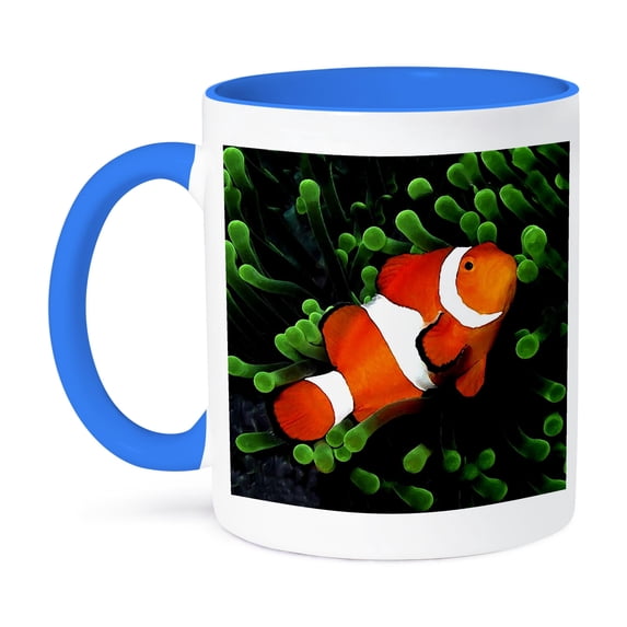 3dRose, Clown Anemone Fish, 11oz Two-Tone Blue Mug