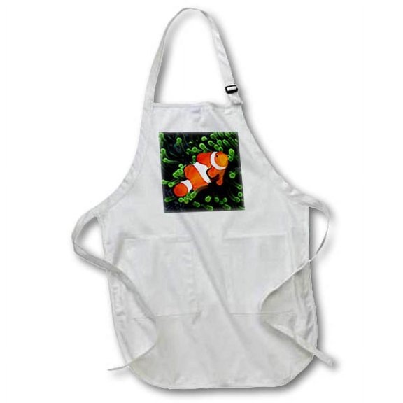 3dRose, Clown Anemone Fish, Full Length Apron with Pockets 22w x 30l