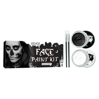  CCbeauty White Black Face Paint,Professional Body Paint Special  Effect Makeup Kit,Clown Ghost SFX Makeup,Non Toxic Oil Based Foundation for  Halloween Costume Cosplay Adults Girls with Brush,Sponges : Arts, Crafts &  Sewing