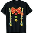 thumbnail image 1 of Clown Bow Tie Suspenders Clowning Costume Fun T-Shirt men and women can wear, black, white, gifts, 1 of 4