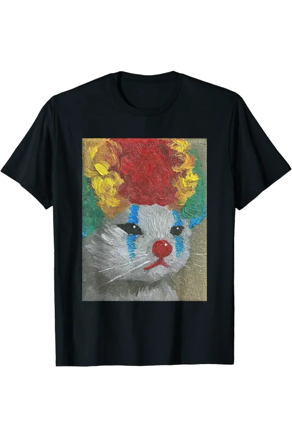 Clown Cat Sad Feeling Like A Clown Cat T-Shirt , Vintage T-Shirt