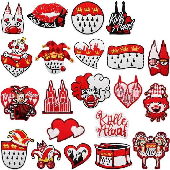 Clown Embroidered Fabric Patches (22pc Set) Clown on Embroidered Appliques for Party and Garment Customization Gnoleg Home Decor