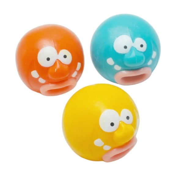Clown Face Slow Rebound Squeeze Toy Stress Relief Ball with Tongue Expression for Adults Children, Random Color