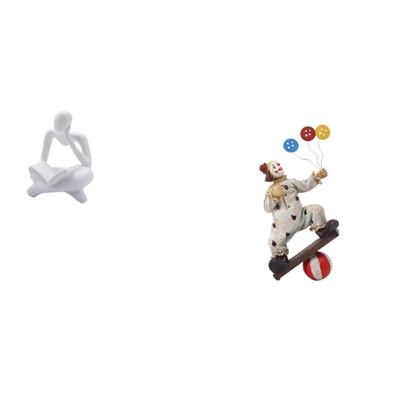 Clown Figurine Abstract Reader Statue Human Figurine Unique Resin Material for Living Room Office Bookshelf Tabletop Art