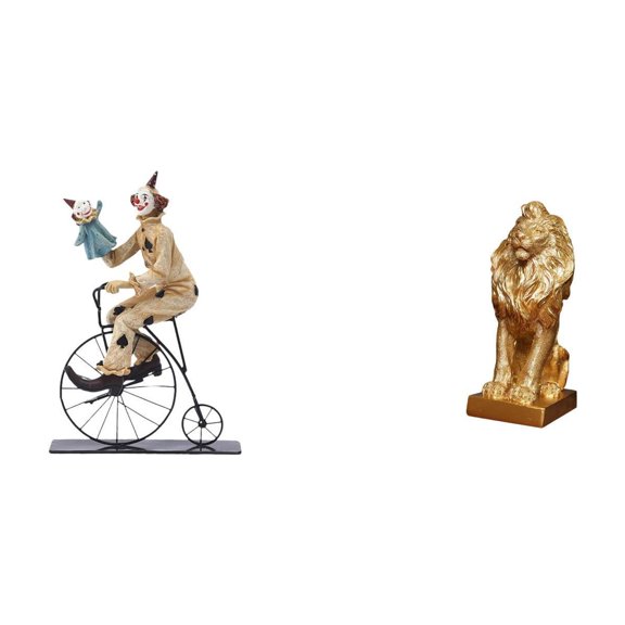 Clown Figurine Lion Statue Sculpture Resin Material for Office Home Dining Room Tabletop Ornament Decor