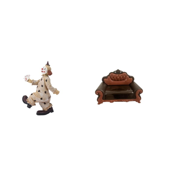 Clown Figurines Miniature Sofa European Sofa Model Resin Material for Living Room Office Table Decor