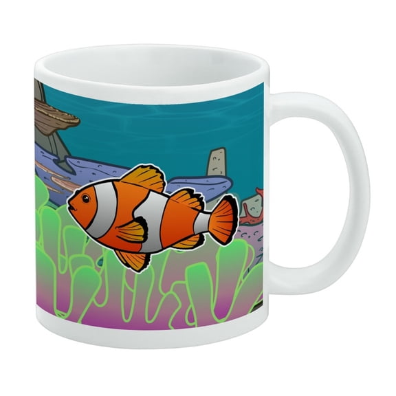 Clown Fish in Ocean Reef Coral Anemone White Mug