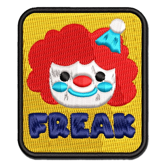 Clown Freak Funny Circus Applique Multi-Color Embroidered Iron-On Patch - 2.0 Inch Mini