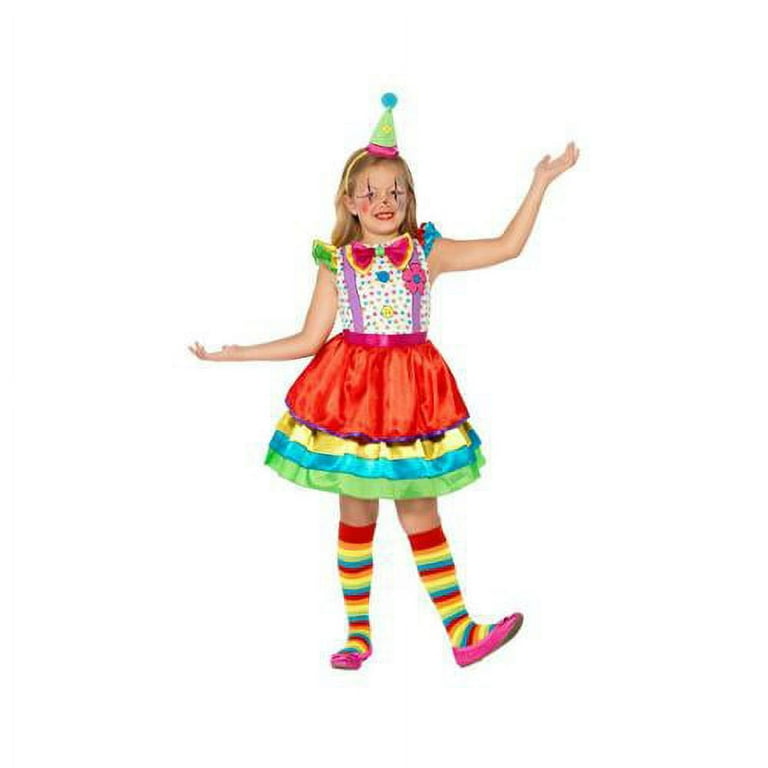 Clown Girl Deluxe Costume Kids Rainbow Clown Girl Deluxe Costume Kids Rainbow