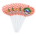 thumbnail image 1 of Clown Happy Face Heart Love Cupcake Picks Toppers Decoration Set of 6, 1 of 6