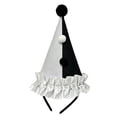 Clown Hat Headband Black White Split Clown Costume Accessories, Satin ...