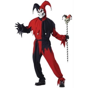 Clown Jester Evil Men's Halloween Fancy-Dress Costume for Adult, M