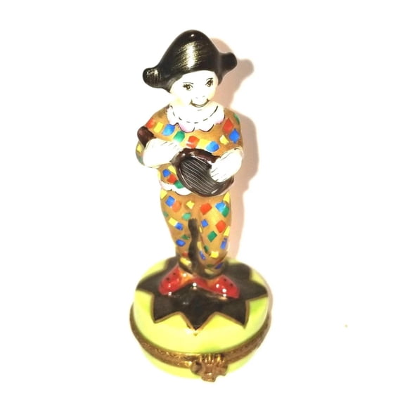 Clown Jester Figurine for Collectors Limoges Box Porcelain Figurine