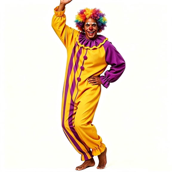 Clown Jumpsuit for Men, Halloween Fall Long Sleeve Funny Striped for Theme Party Holiday Festival Outfits, S-XXL