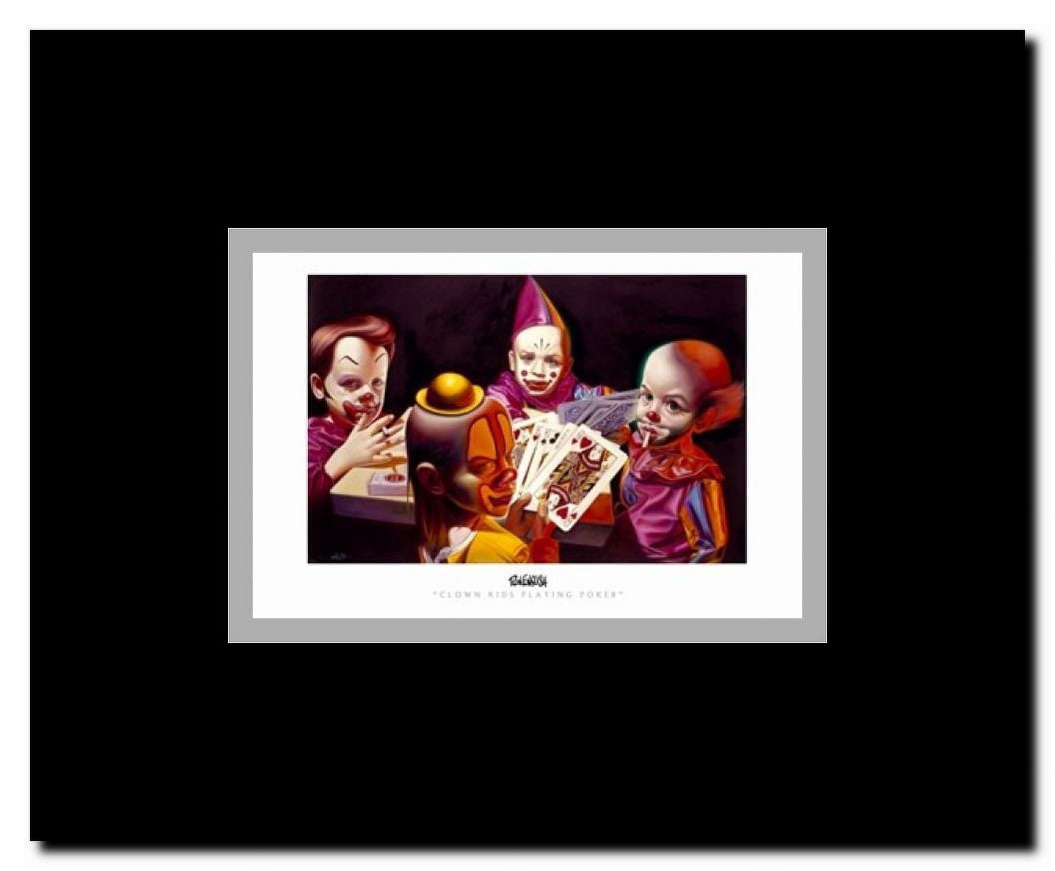 Clown Kids Playing Poker Framed Movie Poster