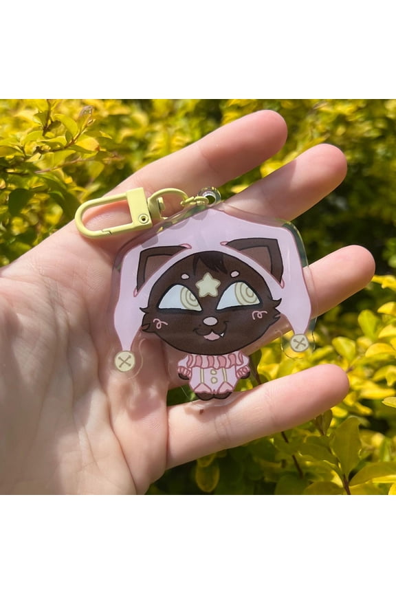 Clown Kitty Keychain! Clowncore | Pierrot | 2.5in (1 keychain)