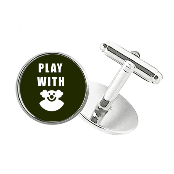 Clown Laugh Round Button Cuff Clip Stud Cufflinks