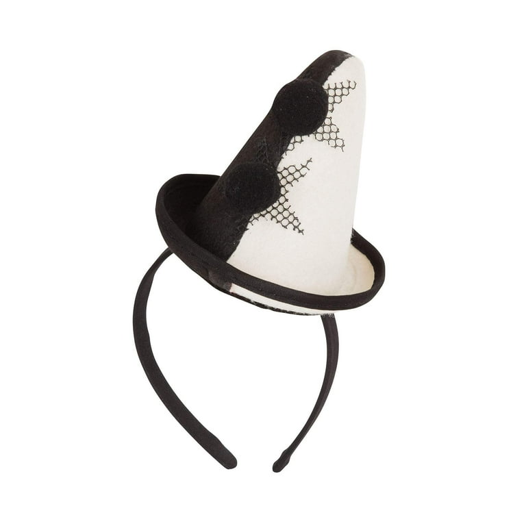 Clown Pierrot Hat Mini On Head Band Clown Pierrot Hat Mini On Head Band