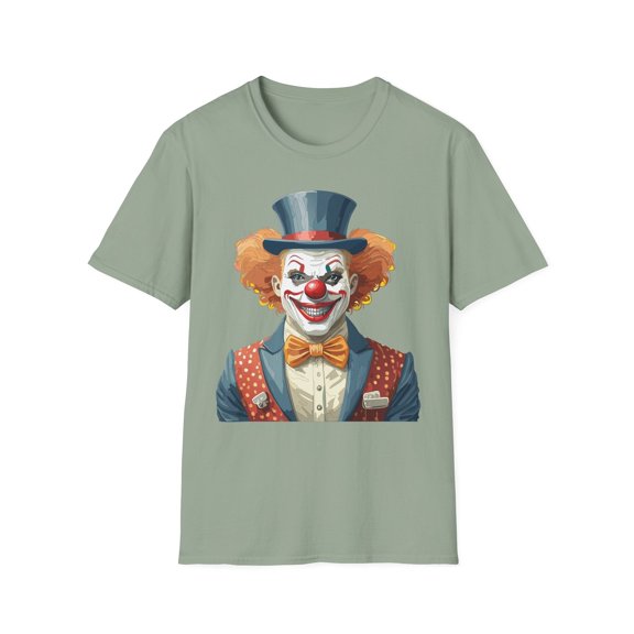 Clown Shirt, T Shirt with Clown, Funny Man Shirt, Tee Shirt with Funny Man, Circus Shirt, Shirt with Circus, Scary Man Shirt, Shirt with Scary Man
