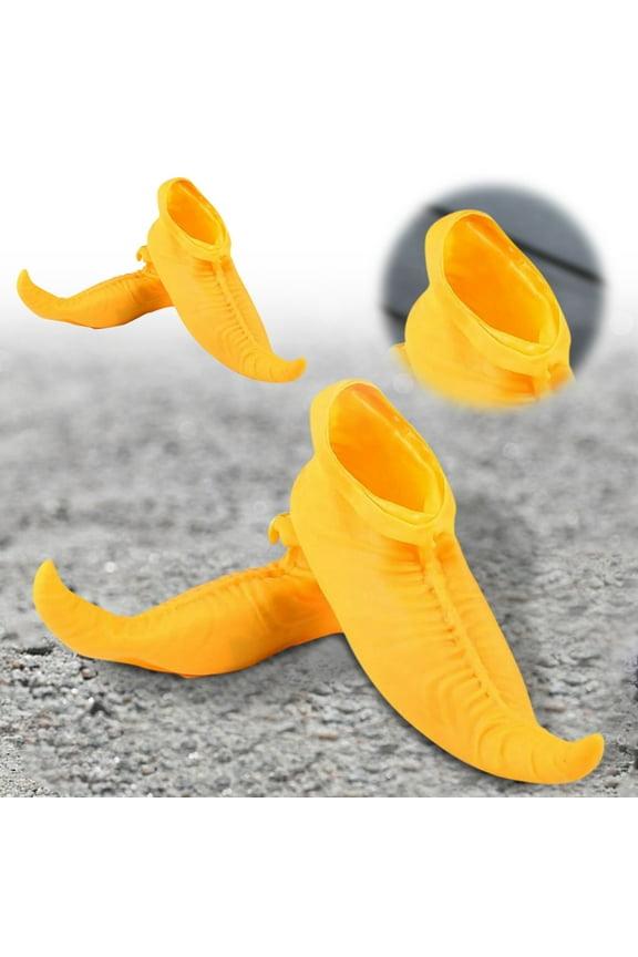 Clown Shoe Covers 1 Pair Funny Circus Clown Pointed Toe Shoes Show Party Shoes Masquerade Accessories Book Day Knitted Boot Covers Size 11 Womens Boots under 20 Shoe Bags for Rain Work Boot Covers