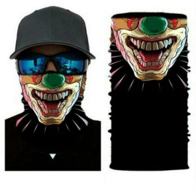 Clown Themed Face Balaclava Scarf Neck Fishing Shield Sun Gaiter Headwear Mask